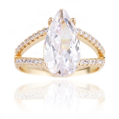 Aurora nemesacél gyűrű 18k arany bevonattal, divat gyűrű